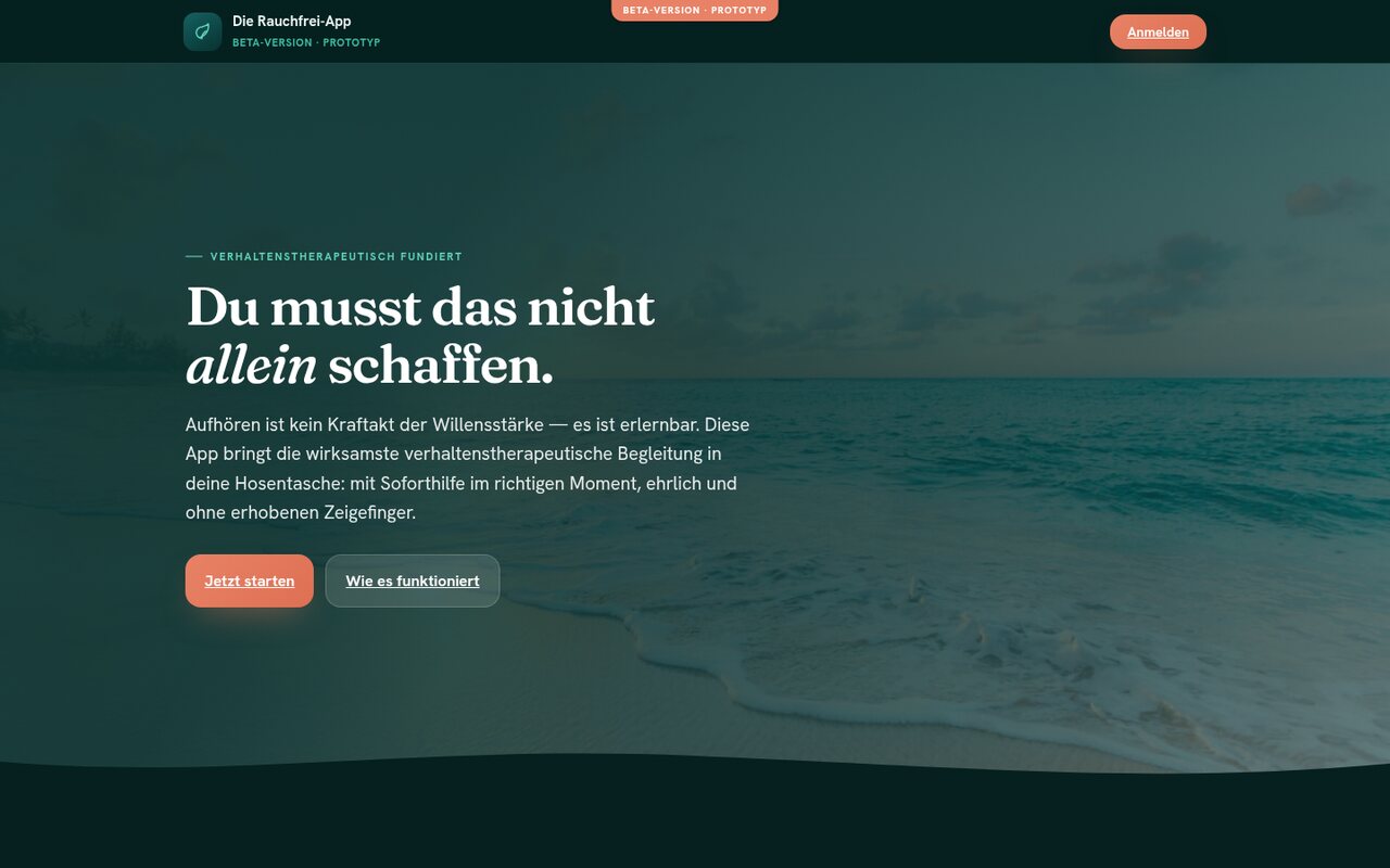 Screenshot der StopSmoking-App